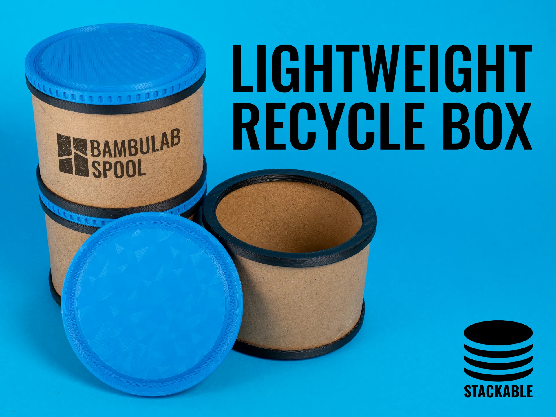 3D Print Model - Lightweight recycling box | Stackable